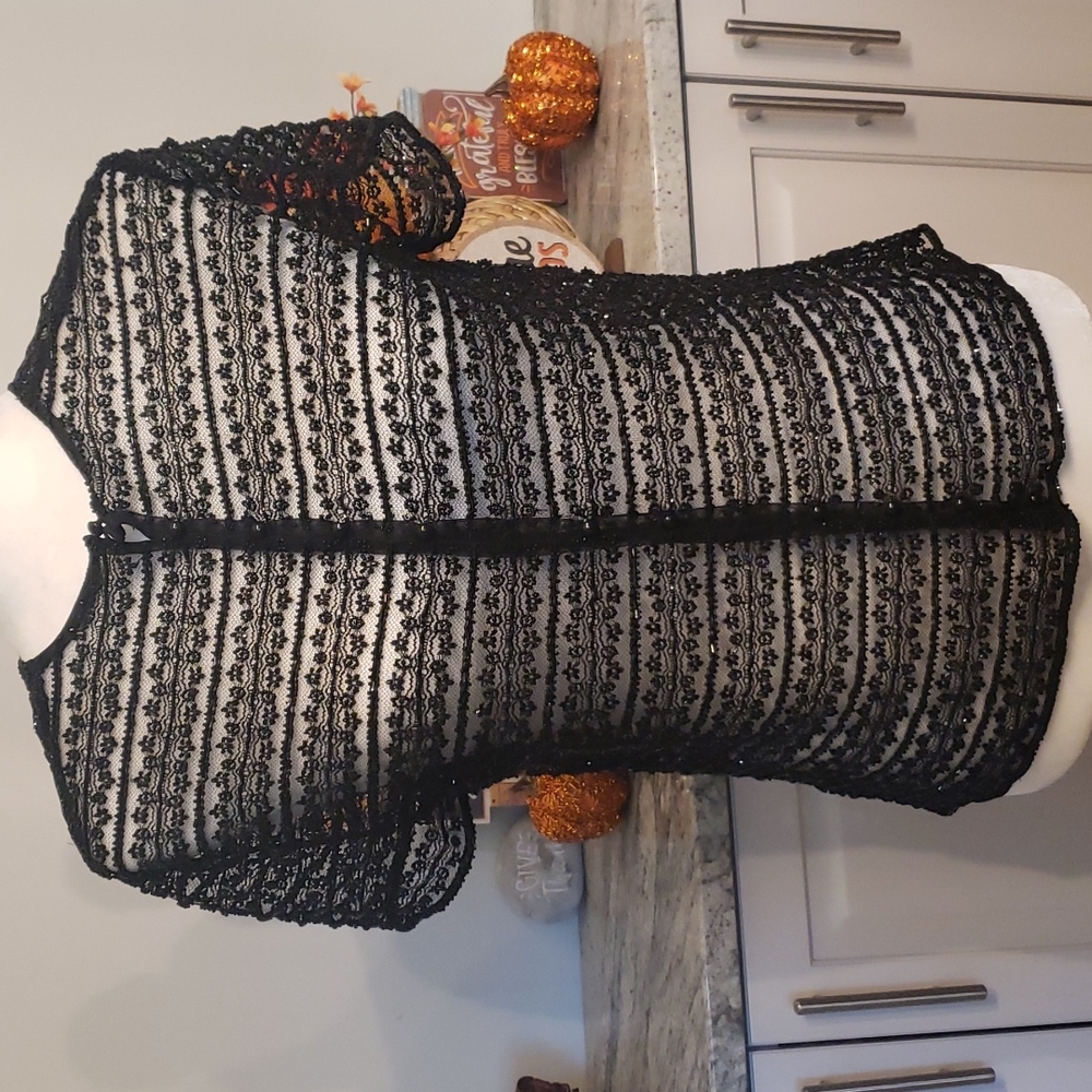 Beautiful Black Beaded Blouse